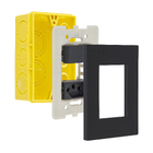 Conjunto 1 Tomada Energia e 1 Interruptor 20A 4x2 Preto Fosco Madrid Lexman