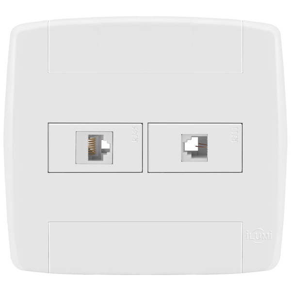 Conjunto 1 Tomada Rj45 + 1 Tomada Rj11 4x4 - Ilumi Lev - 87050