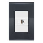 Conjunto 1 Tomada Telefone Rj11 - Tramontina Liz Grafite / Br