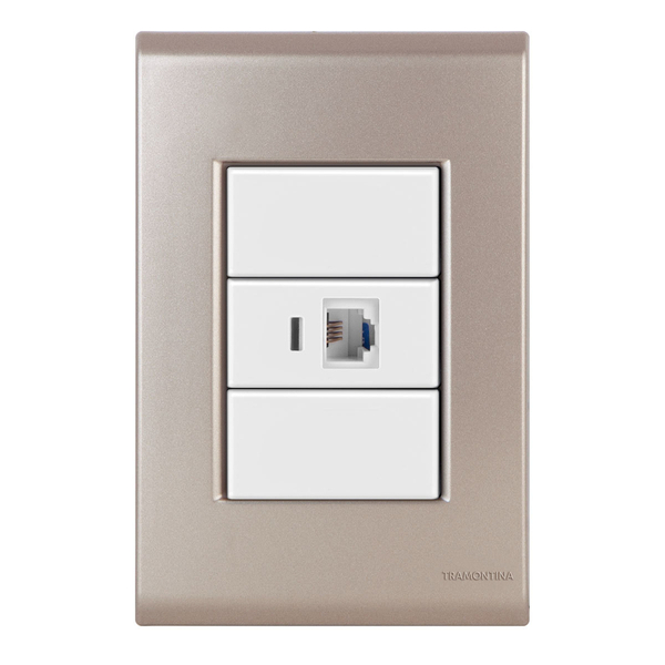 Conjunto 1 Tomada Telefone Rj11 - Tramontina Liz Ouro Velho /