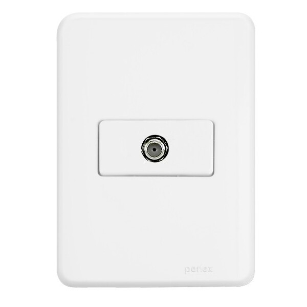 Conjunto 1 Tomada Tv Cabo Coaxial - Perlex Nova Aros - 7308