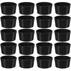 Conjunto 20 Ramekins Pretos Canelados 200ml Potes Bowls Uno C