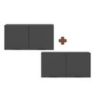 Conjunto 2 Armário Aéreo Para Cozinha Grafite Merey Shop Jm