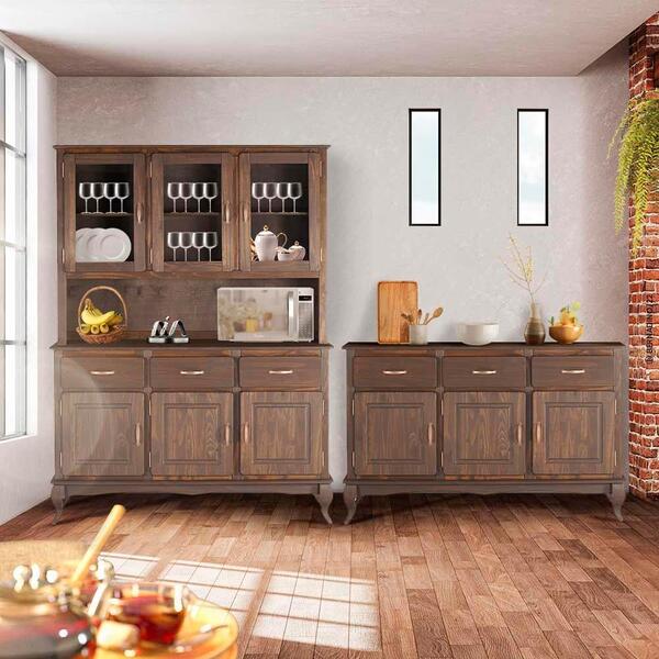 Conjunto 2 Balcões Com Arca Oratório Madeira Maciça Rústico I