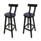 Conjunto 2 Bancos Alto Bistrô De Madeira Com Encosto Bancada