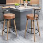 Conjunto 2 Bancos Alto Com Apoio E Pés Palito Laís Amarula