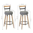 Conjunto 2 Bancos Alto Com Apoio E Pés Palito Laís Cardan