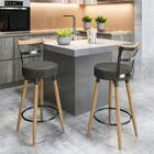 Conjunto 2 Bancos Alto Com Apoio E Pés Palito Laís Preto