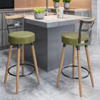 Conjunto 2 Bancos Alto Com Apoio E Pés Palito Laís Verde