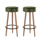 Conjunto 2 Bancos Alto Com Apoio Vintage Flye Verde