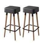 Conjunto 2 Bancos Alto Vintage Pés Palito Raven Preto