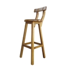 Conjunto 2 Bancos Altos Girafa Com Encosto Em Madeira De Lei