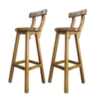 Conjunto 2 Bancos Altos Girafa Com Encosto Em Madeira De Lei