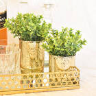 Conjunto 2 Bandejas Decorativa Douradas Sardis 34,5 Cm