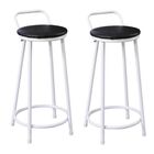 Conjunto 2 Banqueta Grande Tubo Branco Acento Preto Mobycasa