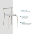 Conjunto 2 Banquetas 105 Tubo Prata Napa Branca Carraro