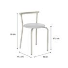 Conjunto 2 Banquetas 105 Tubo Prata Napa Branca Carraro