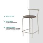 Conjunto 2 Banquetas 106 Tubo Prata Tecido Bege Carraro