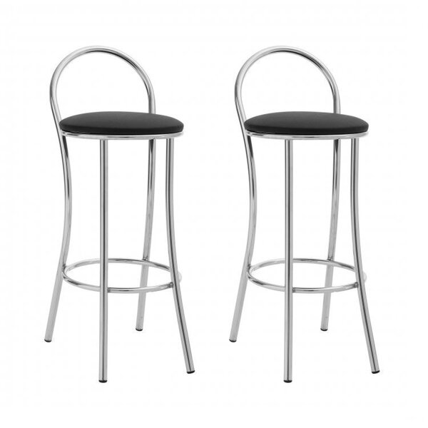 Conjunto 2 Banquetas Alta 65 Unimóvel  Unimóvel Cromado