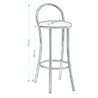 Conjunto 2 Banquetas Alta 65 Unimóvel  Unimóvel Cromado