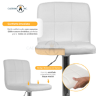 Conjunto 2 Banquetas Alta Com Encosto Estofado Gomos Branca