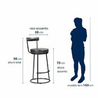 Conjunto 2 Banquetas Alta Com Encosto Para Cozinha Miami  Pre