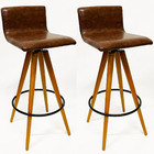 Conjunto 2 Banquetas Alta Decorativa Pérola Cor Whisky Pés Ma