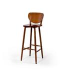 Conjunto 2 Banquetas Altas Bistrô De Madeira Torneada Imbuia