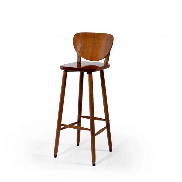 Conjunto 2 Banquetas Altas Bistrô De Madeira Torneada Imbuia