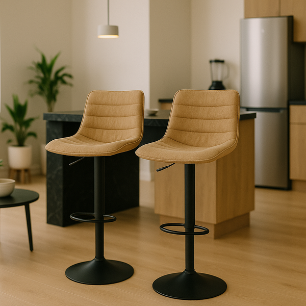 Conjunto 2 Banquetas Altas Com Encosto Alto Para Cozinha Amer