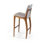 Conjunto 2 Banquetas Altas Com Encosto Estofadas Em Madeira M