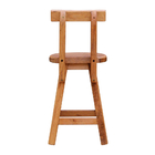 Conjunto 2 Banquetas Baixa Com Encosto Madeira Maciça Natural