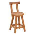 Conjunto 2 Banquetas Baixa Com Encosto Madeira Maciça Natural