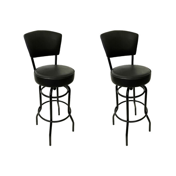 Conjunto 2 Banquetas Bar Com Encosto Giratória Altura 65cm Co