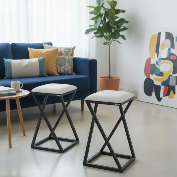 Conjunto 2 Banquetas Bar Confortável Moderno Design Resistent