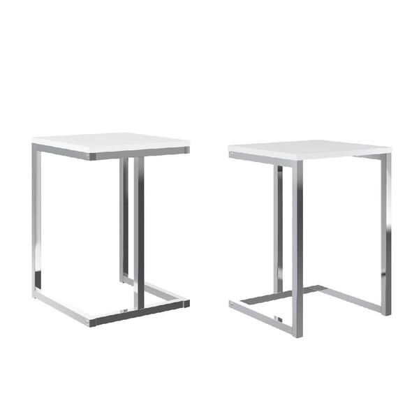 Conjunto 2 Banquetas Carraro Tubo Cromado Madeirado Branco