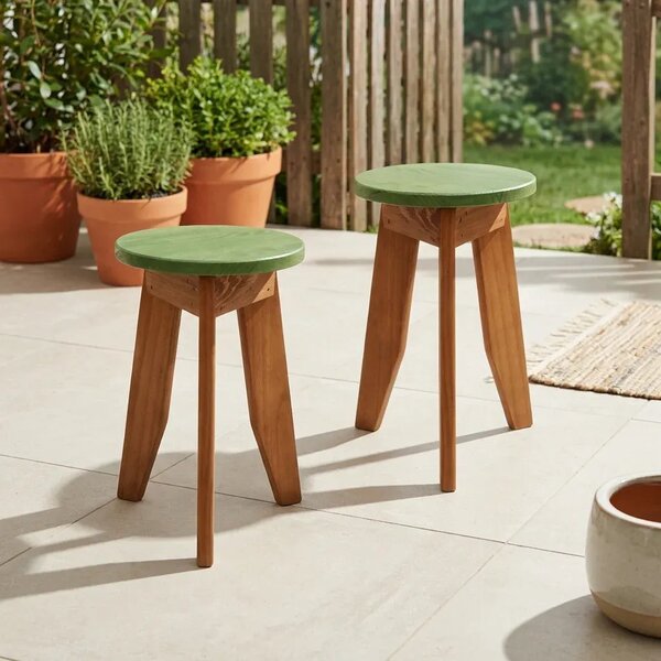 Conjunto 2 Banquetas Colorido Suze Colorido