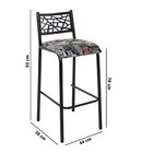 Conjunto 2 Banquetas Com Assento Fixo Para Cozinha Preto