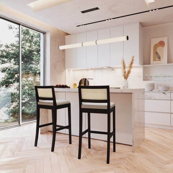 Conjunto 2 Banquetas Com Encosto E Apoio Para Pés Tiê Cabecas