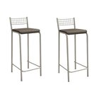 Conjunto 2 Banquetas Com Encosto Gênova Cinza/marrom