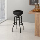 Conjunto 2 Banquetas De Aço 70cm Giratória Paris Preto/preto