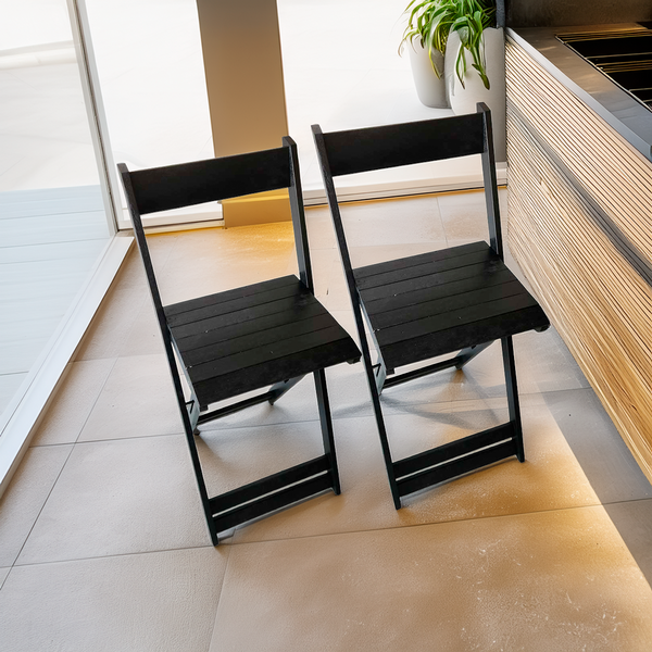 Conjunto 2 Banquetas Dobráveis  Bistro E Balcão Em Madeira  P