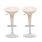 Conjunto 2 Banquetas Giratórias Em Abs Bege Travel Max