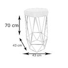 Conjunto 2 Banquetas Hexagonais Aromadas Bronze Suede Azul