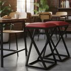 Conjunto 2 Banquetas Industrial Banquinho Vermelho