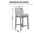 Conjunto 2 Banquetas Madeira Maciça Dani Nogueira Tec Lona