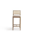 Conjunto 2 Banquetas Madeira Maciça Encosto Em Tela Natural E