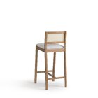 Conjunto 2 Banquetas Madeira Maciça Encosto Em Tela Natural E