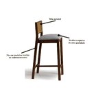 Conjunto 2 Banquetas Madeira Maciça Encosto Em Tela Natural E