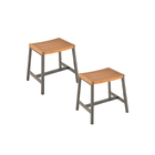 Conjunto de 2 Banquetas Médias em Alumínio 46,2cm Cinza Oris Naterial